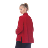 Short High-Low One-Button Jacket in Red - 2006-RD