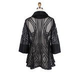 Two-Tone Soutache With Mesh Jacket in Black - 2363-BK - Size XL Only!
