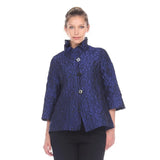 Jacquard Ruffle Collar Jacket - 2449TAF-ROY - Size S Only