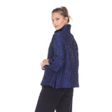 Jacquard Ruffle Collar Jacket - 2449TAF-ROY - Size S Only
