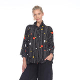Dots & Stripes High-Low Shirt/Jacket - 2694