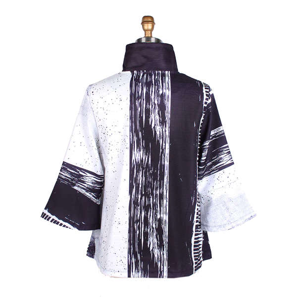 Damee "Mixed Direction" Stripe Jacket in Black & White- 4757 - Size XL Only!