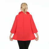 Textured Button Front Blouse/Jacket in Red - 3075SOL-RD