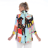 Colorful Abstract-Print Blouse/Jacket - 3075 AB