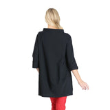 Bateau-Neck Pocket Tunic in Black - 3226T-BK - Size S Only!