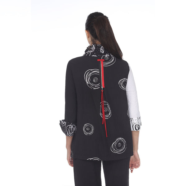 Moonlight Swirl-Print Button Front Blouse/Jacket - 3297