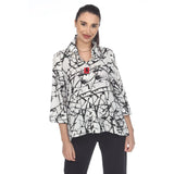 Pick Up Stix Short Print Blouse - 3448-SH