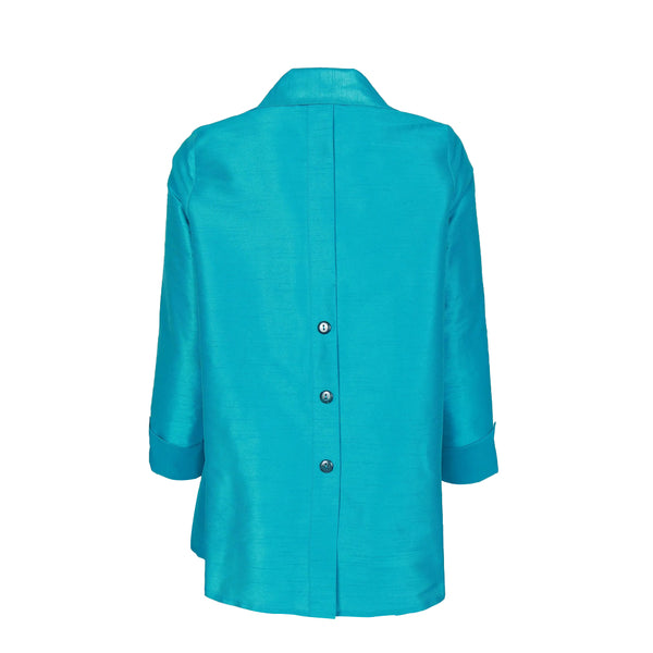 IC Collection Button Front Blouse in Teal - 4442J-TL - Size M Only!
