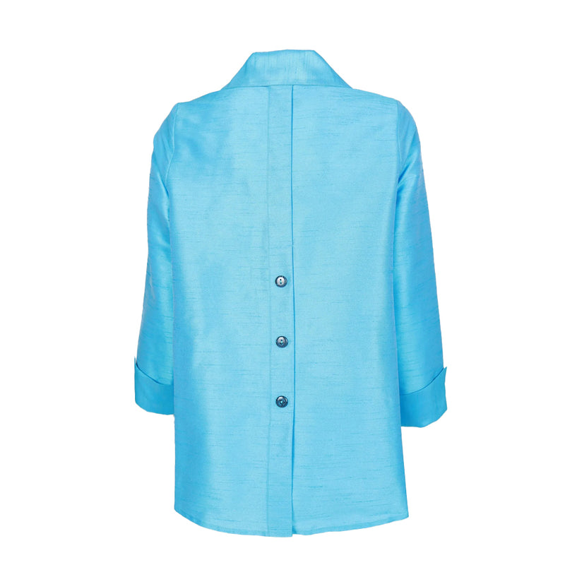IC Collection Button Front Blouse in Turquoise - 4442J-TQ - Size S Only!