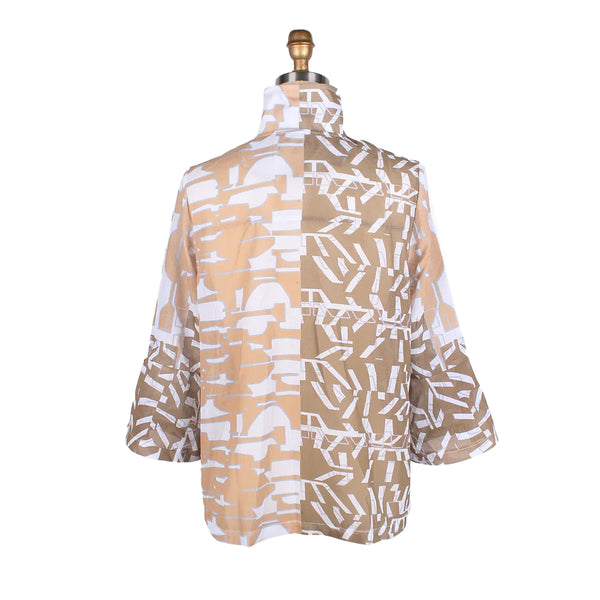 Damee Abstract Two-Tone Jacket in Taupe - 4809-TPE - Size L Only!