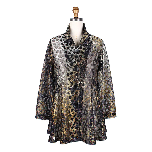 Damee Vibrant Golden Soutache & Sequin Jacket - 300-GLD - Size S Only!