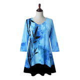 Bamboo-Print V-Neck Tunic - 25699-TU - Size XL