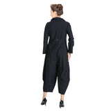 Zip-Front High Neck Jumpsuit in Black - 3297JS-BK