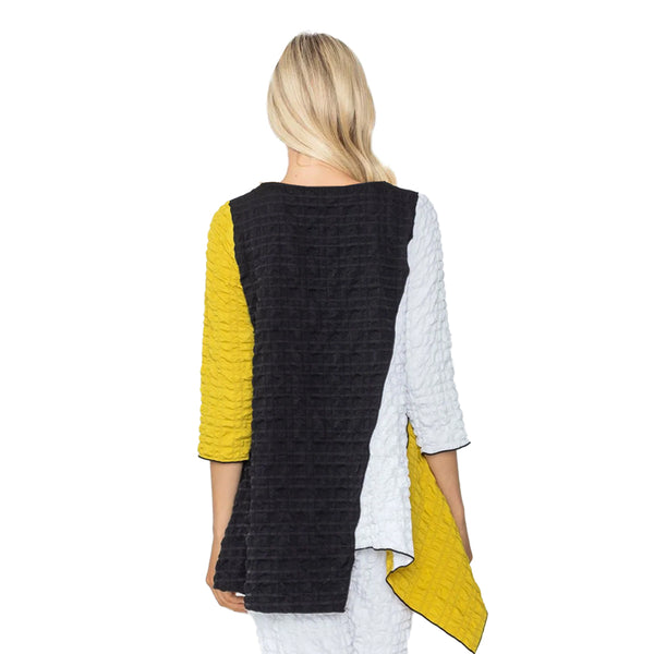 IC Collection Colorblock Tunic in Yellow/Black/White - 5798T-YW - Size M Only!