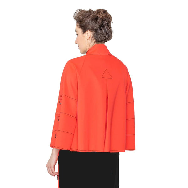 IC Collection Stretch Techno-Knit Open Front Jacket in Orange - 4492J-ORG - Size L Only!