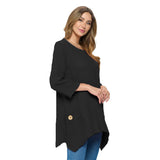 Oversized Waffle Tunic in Black - FW135-BLK