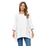 Long Waffle Tunic in White - FW135-WHT