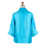 Solid Shimmery Button Front Jacket in Sky Blue - 4741-SKY