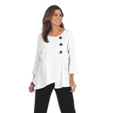Focus Cotton Ribbed Tunic Top in White - CG102-WT