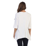 Textured Ribbed Cotton Tunic in White - CS330-WT