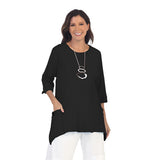 Patch Pocket Ribbed Tunic in Black - CS330-BLK