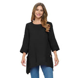 Oversized Waffle Tunic in Black - FW135-BLK