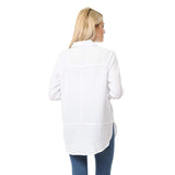 Long Waffle Shirt/Jacket in White - LW110-WHT