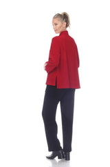 Short High-Low One-Button Jacket in Red - 2006-RD