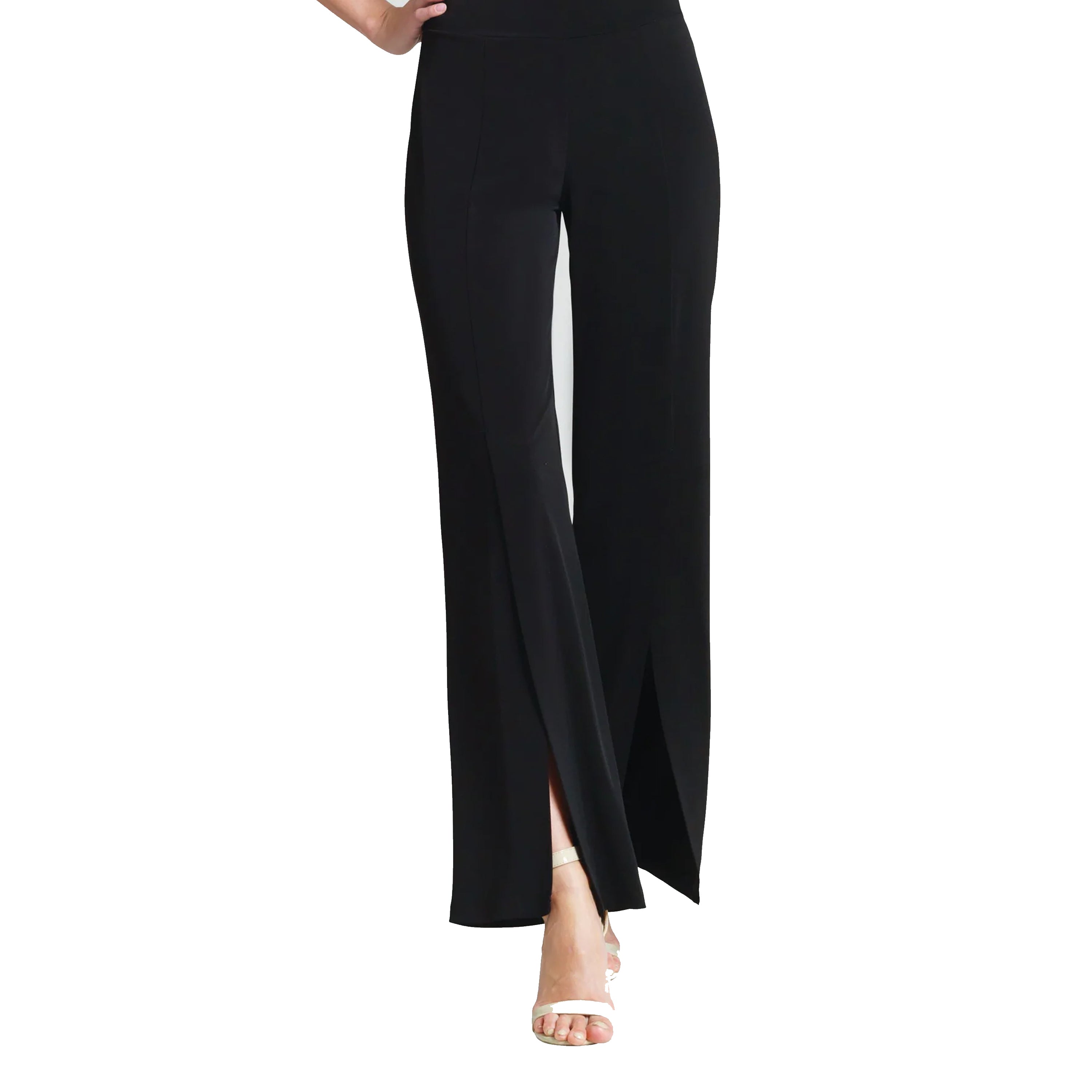 Clara Sunwoo Kick Front High Slit Pant in Black - PT24 - Sizes L & XL