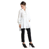 IC Collection Zip Front Parachute Jacket in White - 8420J-WHT