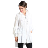 IC Collection Zip Front Parachute Jacket in White - 8420J-WHT