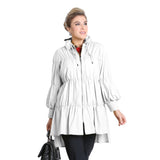 IC Collection Zip Front Parachute Jacket in White - 8420J-WHT