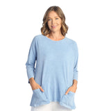 Solid Mineral Washed Patch Pocket Tunic Top - M12