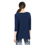 Clara Sunwoo Solid High-Low Tunic Top in Navy - T102-NV - Size XS Only