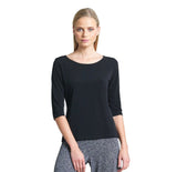 Scoop Neck Half Sleeve Top in Black - T77-BLK - Size XS Only!