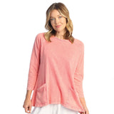Solid Mineral Washed Patch Pocket Tunic Top - M12