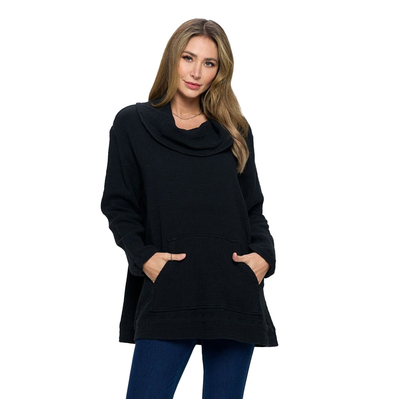 Focus Oversized Tunic in Black - DS204-BK - Size M Only!