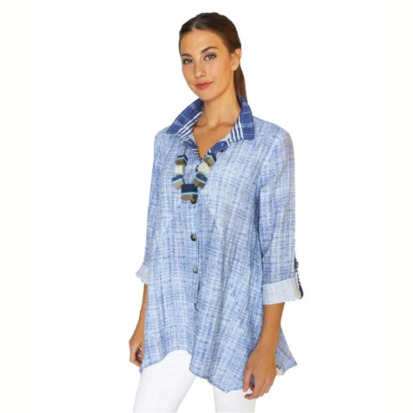 Lior "Ellie" Chambray Button Front Shirt- Ellie - Sizes S & M Only!
