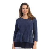 Jess & Jane Solid Mineral Washed Cotton Tunic Top - M48 - White - 3X
