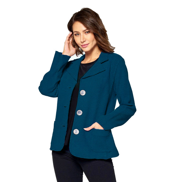 Focus Fashion Waffle Jacket in Deep Sea - SW203-DS - Size L Only!