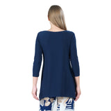 Clara Sunwoo Solid High-Low Tunic Top in Navy - T102-NV - Size XS Only