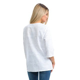 Embroidered Cotton Voile Top in White C630-WHT