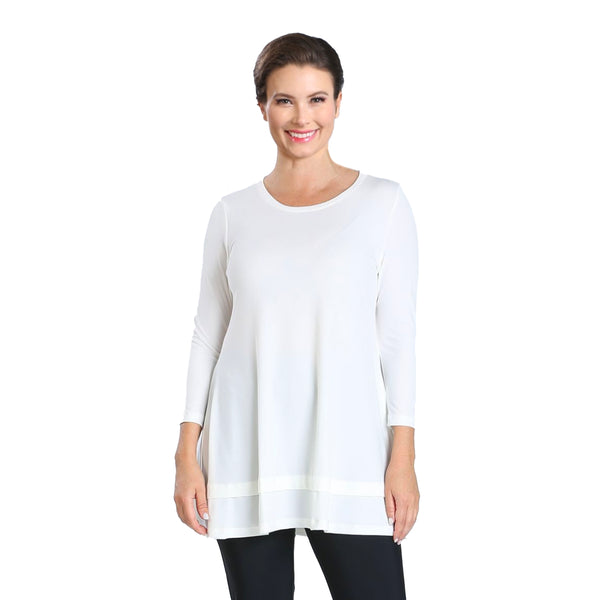 IC Collection Stretch Knit Basic Tunic in Ivory - 1484-IVR