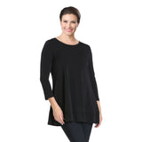 Stretch Knit Basic Tunic in Black - 1484-BLK