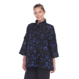 Moonlight Dot Mesh Paneled Jacket in Blue - 3158-BLU- Size S Only!