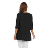 Diagonal Rib High-Low Tunic in Black - CS342-BLK