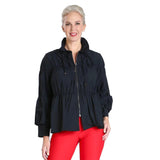 Tiered High-Low Parachute Jacket in Black - 1395J-BLK