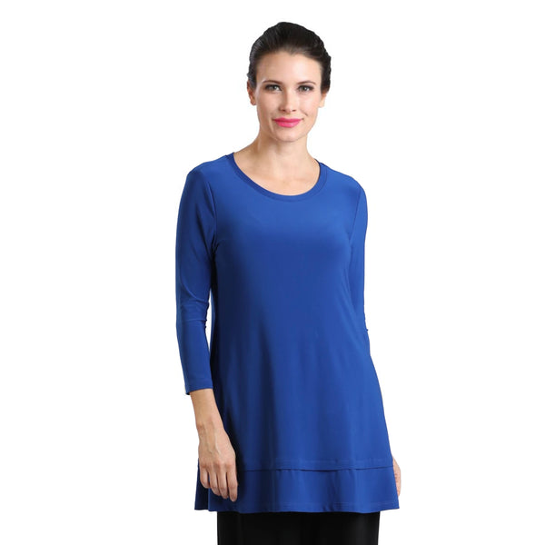 IC Collection Stretch Knit Basic Tunic in Royal Blue - 1484-BLU
