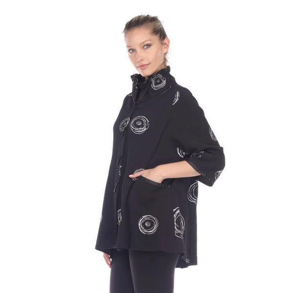 Moonlight Circle Print Shirt/Jacket in Black/White - 2979-BLK - Size S Only!