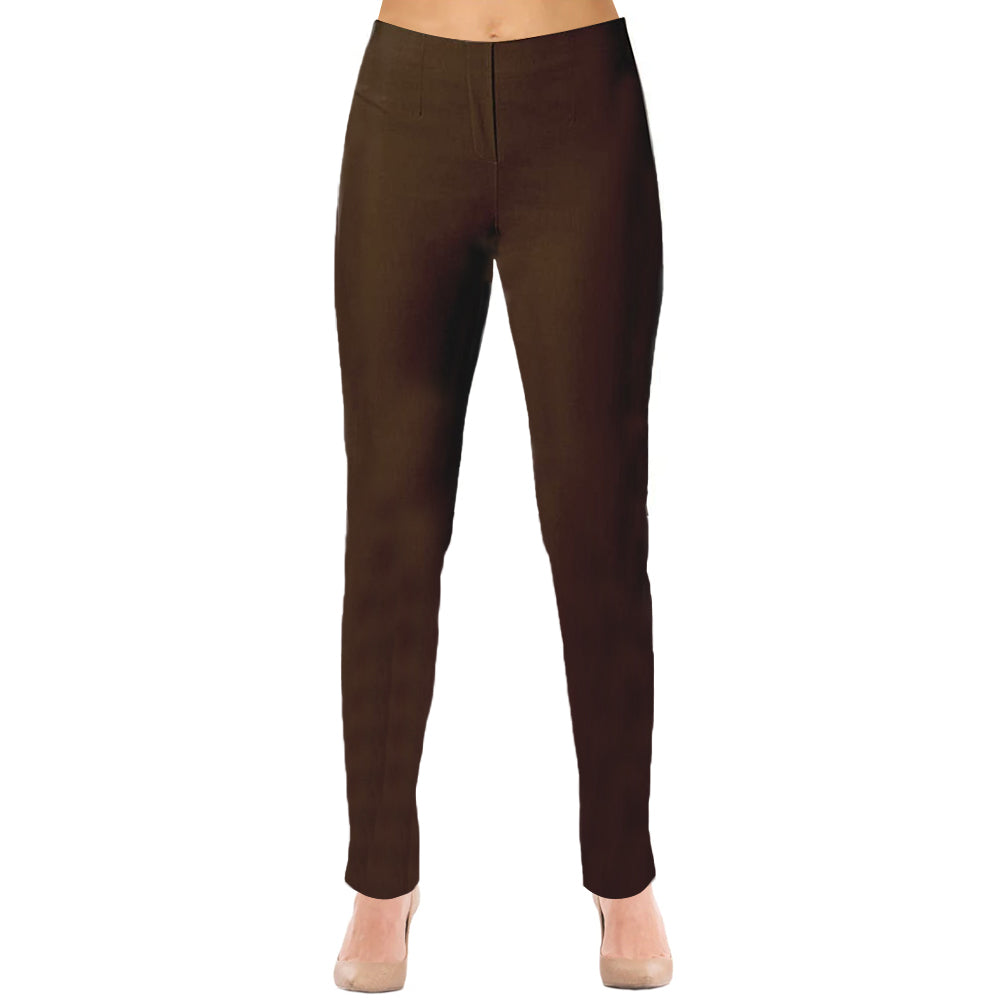 Sasha Pull-On Straight Leg Pant in Brown